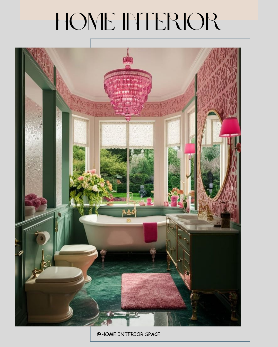 Bathroom Inspiration Pink and Green Interior Design in Your Home