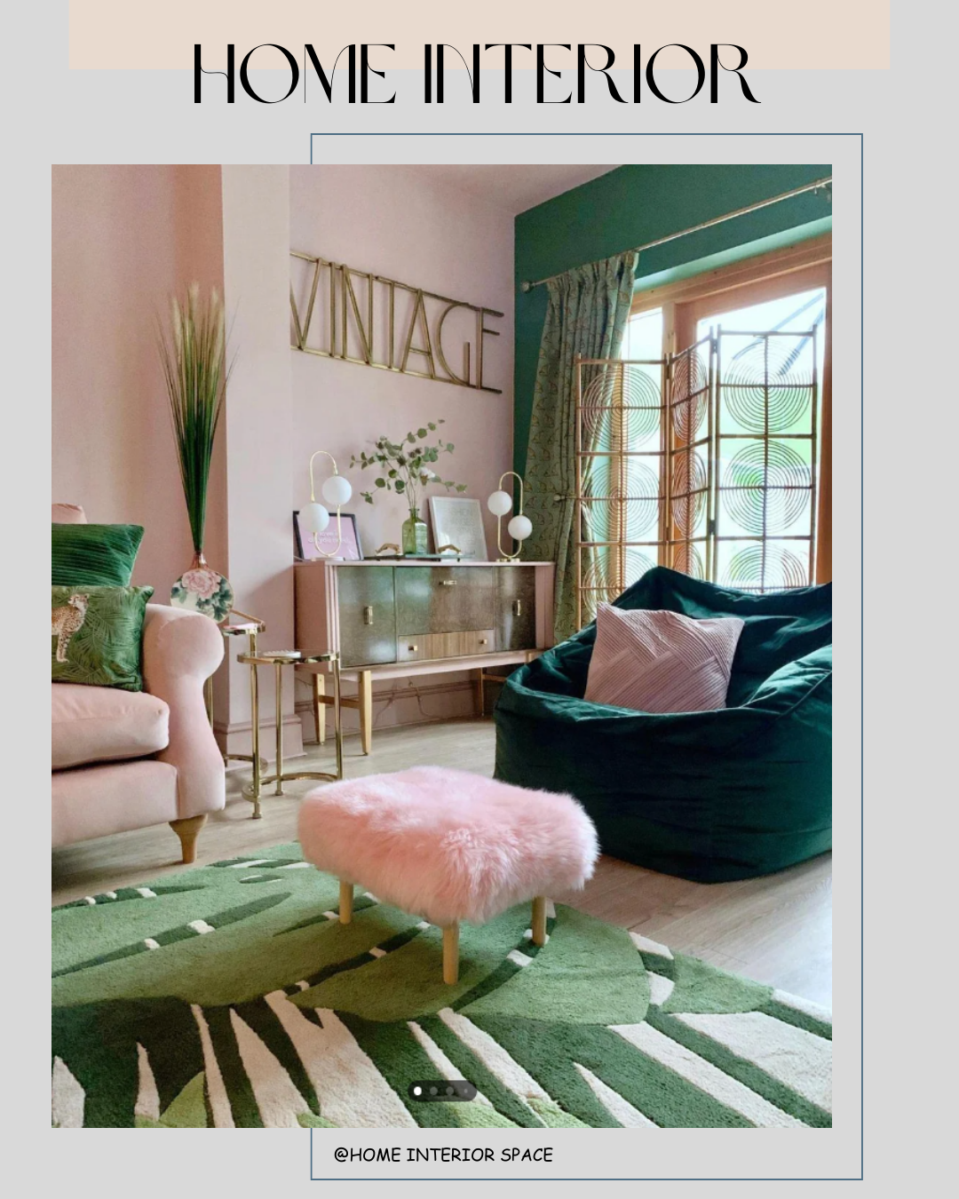 Hot Pink and Emerald Green home interior